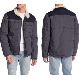 levi's color block puffer shirt jacket